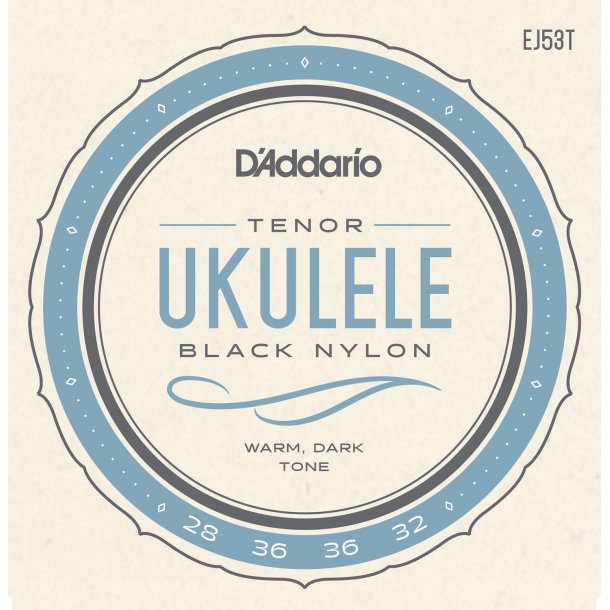 D'Addario EJ53T Ukulele Tenor Hawaiian Black Nylon